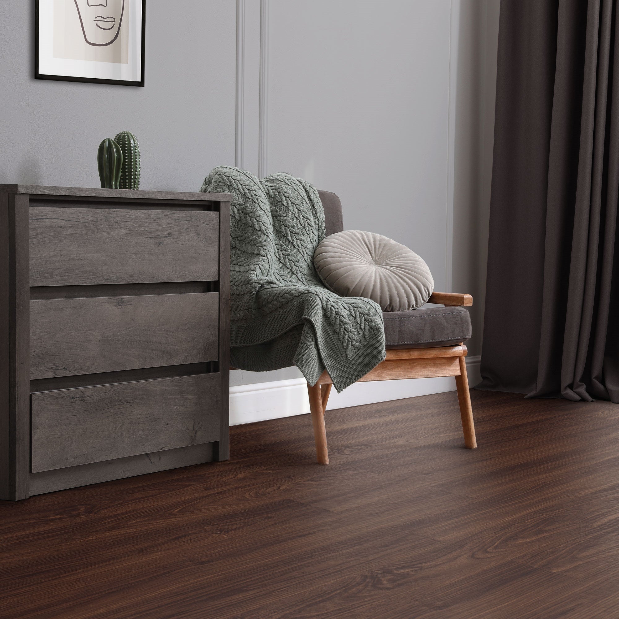 ML-Design podłoga Deluxe PVC samoprzylepne deski winylowe 91,5x15,3cm 2 mm 2,23 m² 16 szt. kolor orzech czerwono-brązowy realistyczny wygląd drewna
