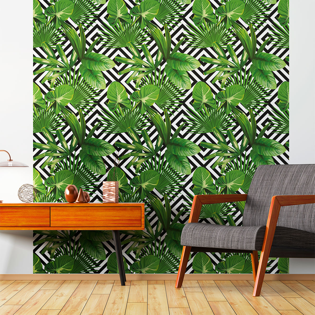 Vinilo tapiz tropical quito - adhesivo de pared - revestimiento sticker mural decorativo - 60x60cm
