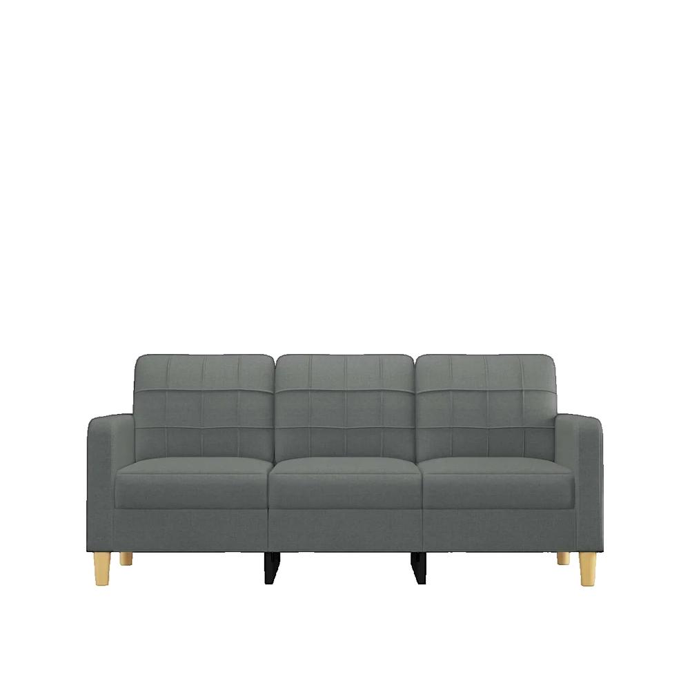 vidaXL Canapé à 3 places Gris foncé 180 cm Tissu - 3