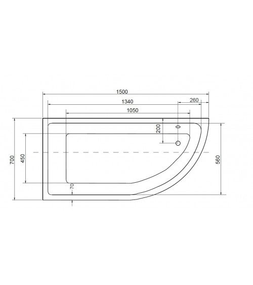 Baignoire d'angle asymétrique Oriego 150 Cm Gauche Avec Tablier - 7