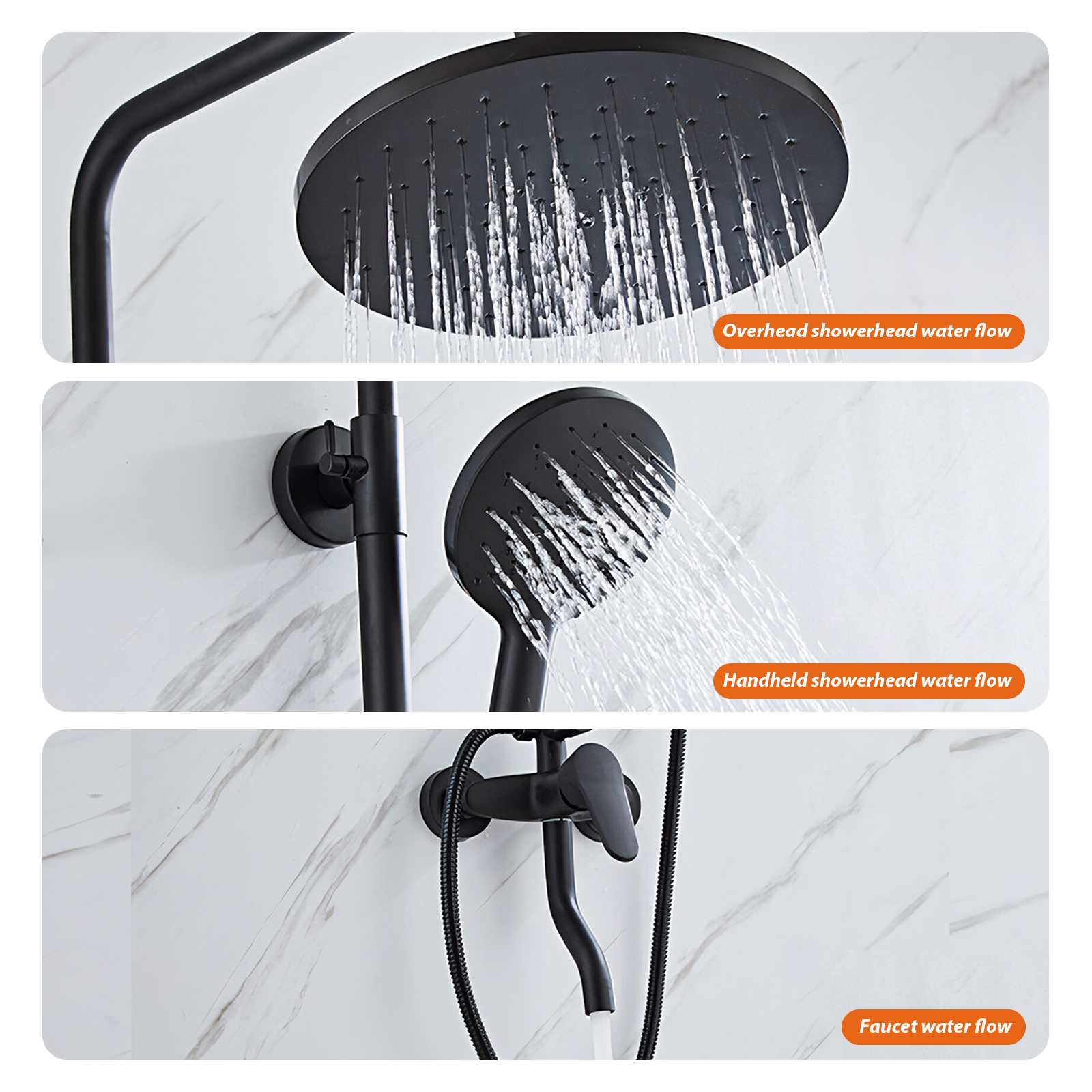 Juego de ducha con filtro anti-salpicaduras, roseta giratoria 360°, cuerpo de latón, diseño ahorrador de agua y presión, ideal para hogares y hoteles - 5