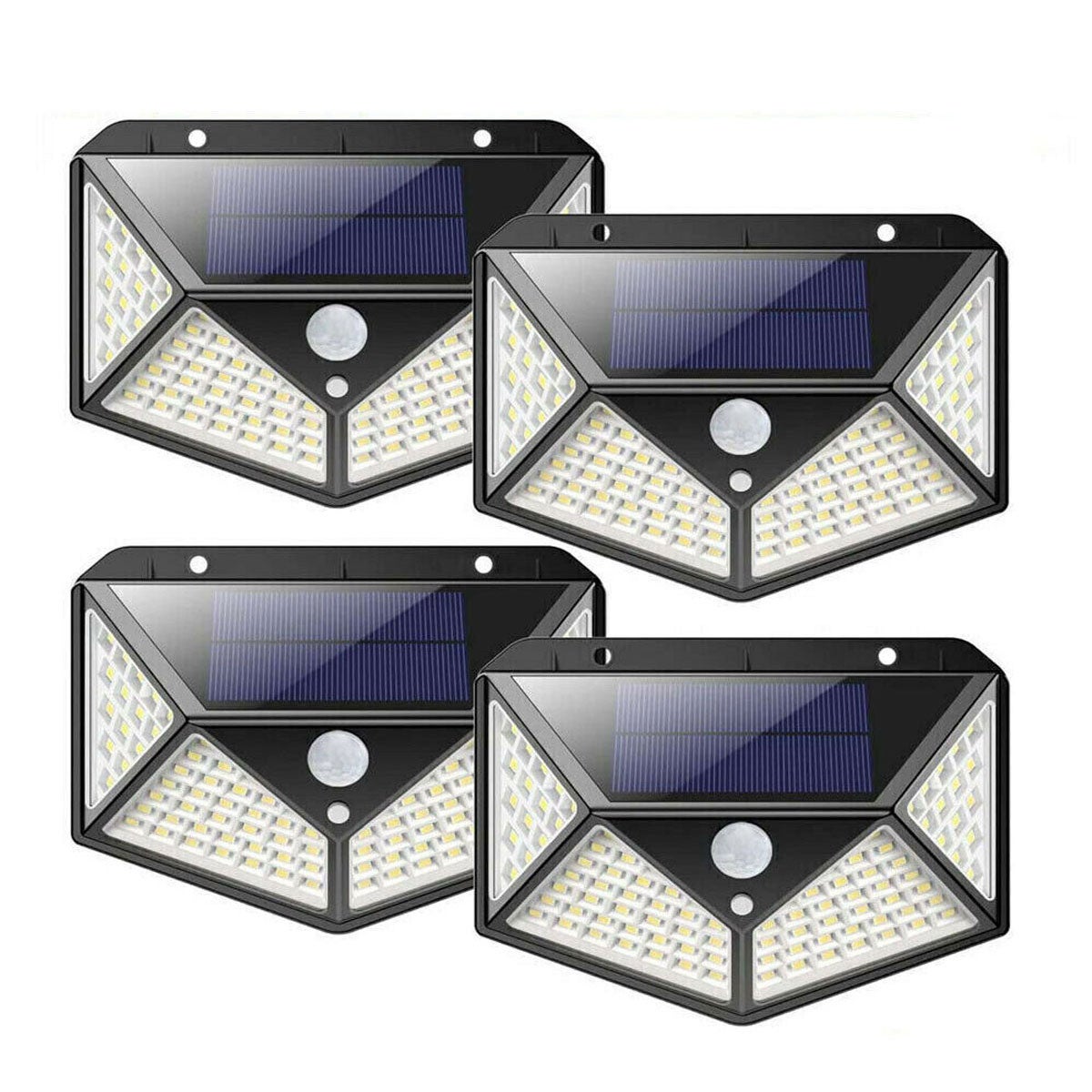 Zestaw 4 reflektorów solarnych z 100 diodami LED