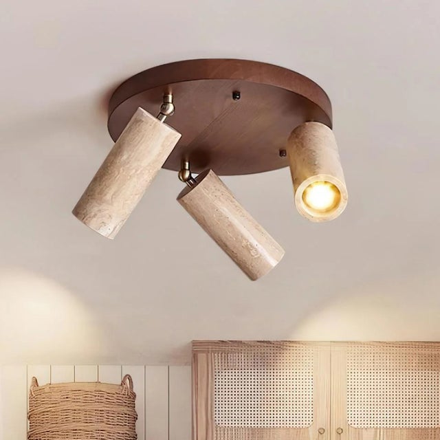 Lampa sufitowa 3-głowicowa, kinkiet LED w stylu vintage, obrotowy reflektor sufitowy, oświetlenie szynowe LED z kamienia, białe światło 6000 K