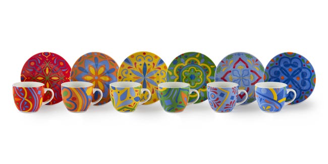 Excelsa Set 6 Tazzine Caffe' Lisbona Porcellana 8,5x6x6,5 Cm | Leroy Merlin