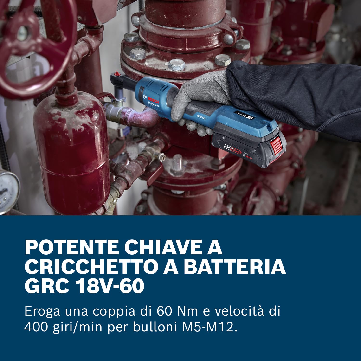 Bosch Klucz zapadkowy akumulatorowy GRC 18V-60 Solo - 06019N8000 - 6