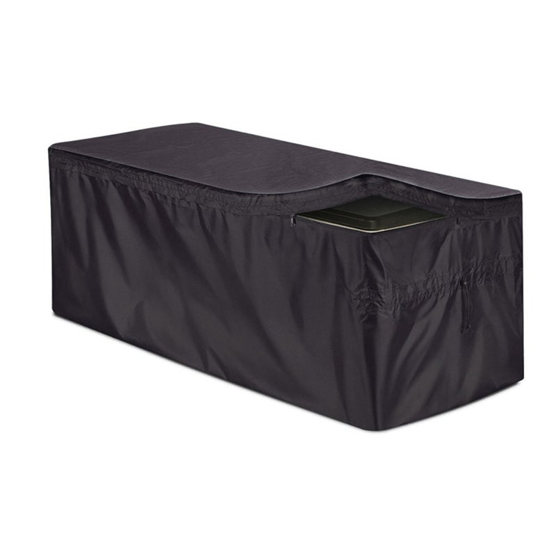 Pokrywa skrzyni magazynowej, pokrywa skrzyni pokładowej, z zamkiem błyskawicznym, odporna na warunki atmosferyczne, czarna, 131 x 69 x 71 cm