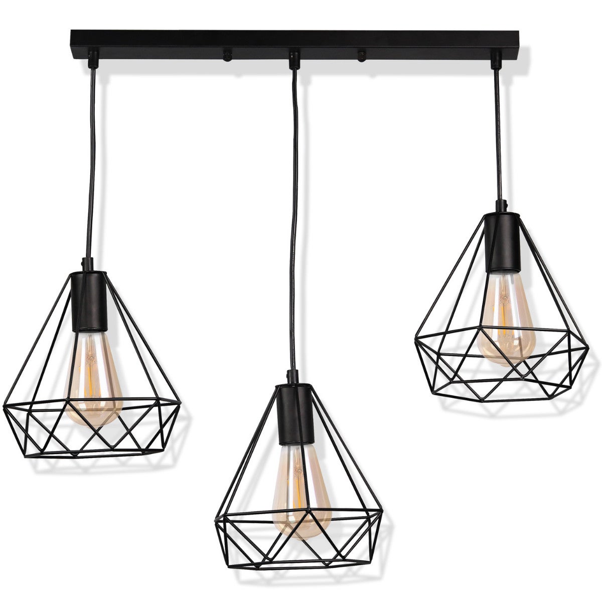 Lampa wisząca Vigo czarna 3xE27x20W wym: 120 x 60 x 20 cm metal Polux