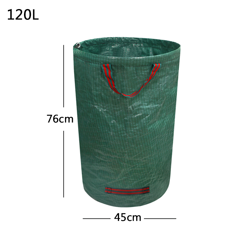 AULEDIO 3 sacs jardin 120L, sacs déchets verts pliables et réutilisables avec poignées, adaptés aux feuilles, mauvaises herbes et déchets de jardin - 2