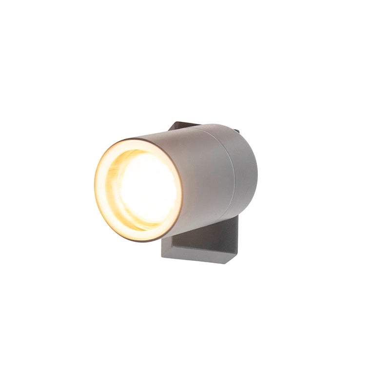 Qazqa moderne applique murale extérieure, lampe murale pour jardin - Solo - gris foncé, max. 35w, gu10, 15cm, IP44 - 7