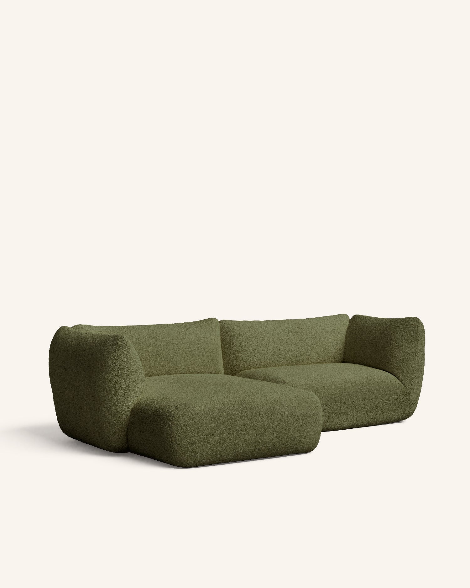 Arnau sofá chaise longue izquierdo verde bouclé hannun