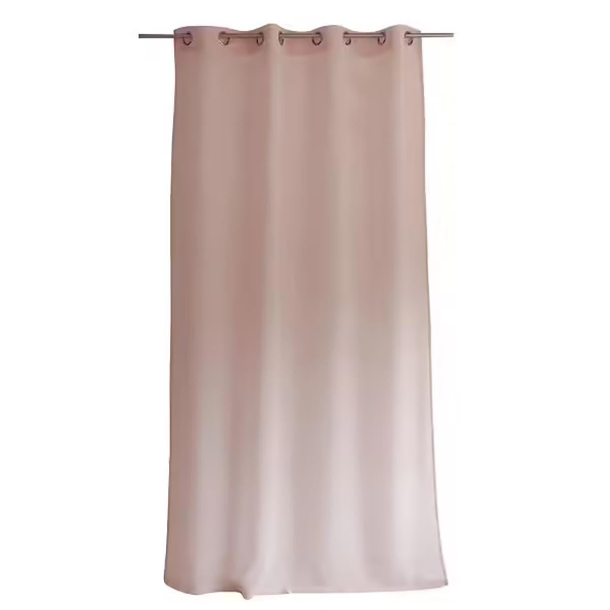 Voilage tamisant à l'aspect lin - Vieux rose - 140x240 cm - Polyester - 4