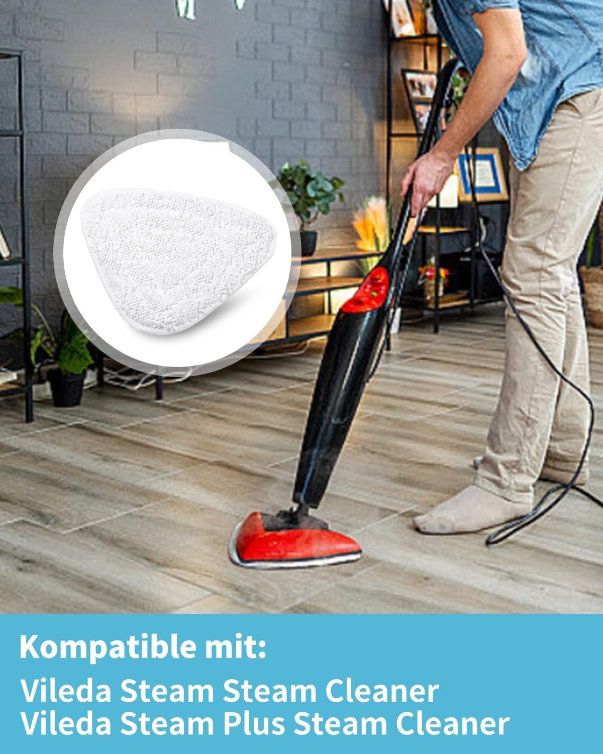 Confezione da 8 coperture di ricambio per pulitori a vapore Vileda Steam e Vileda Steam Plus, accessorio per mocio a vapore in microfibra compatibile | Leroy Merlin