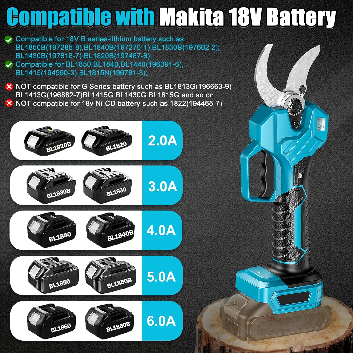Sécateur Électrique Brushless 30-58mm – Compatible Makita 18V – Taille Rapide, Pro Et Précise (Sans Batterie) | Leroy Merlin