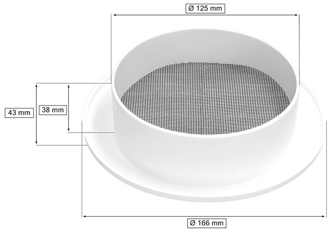 Griglia Di Ventilazione Ø125mm - Bianca Con Rete Antinsetti Per Ventilazione - Foto 6