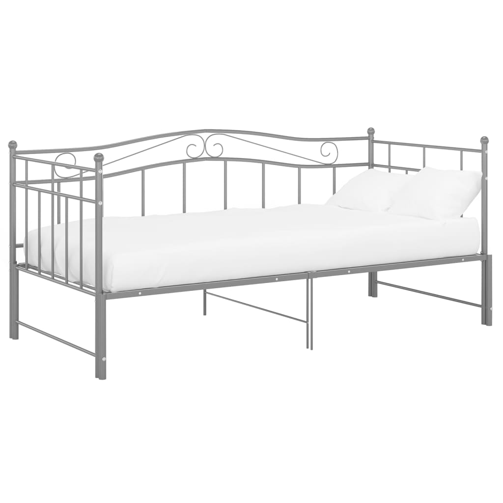 Sofa Rozsuwana Szara Rama Łóżka Rozsuwana Ze Stelażem Do Pokoju Sypialni Salonu 90x200 cm