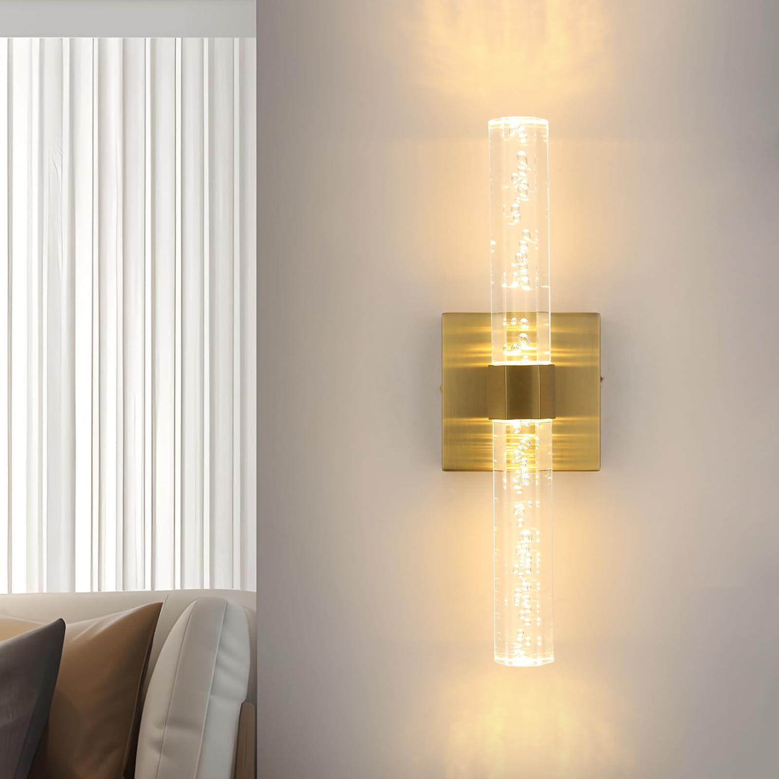 Candeeiro de Parede LED Interior Lâmpada de Parede Rotativa Dourado ...