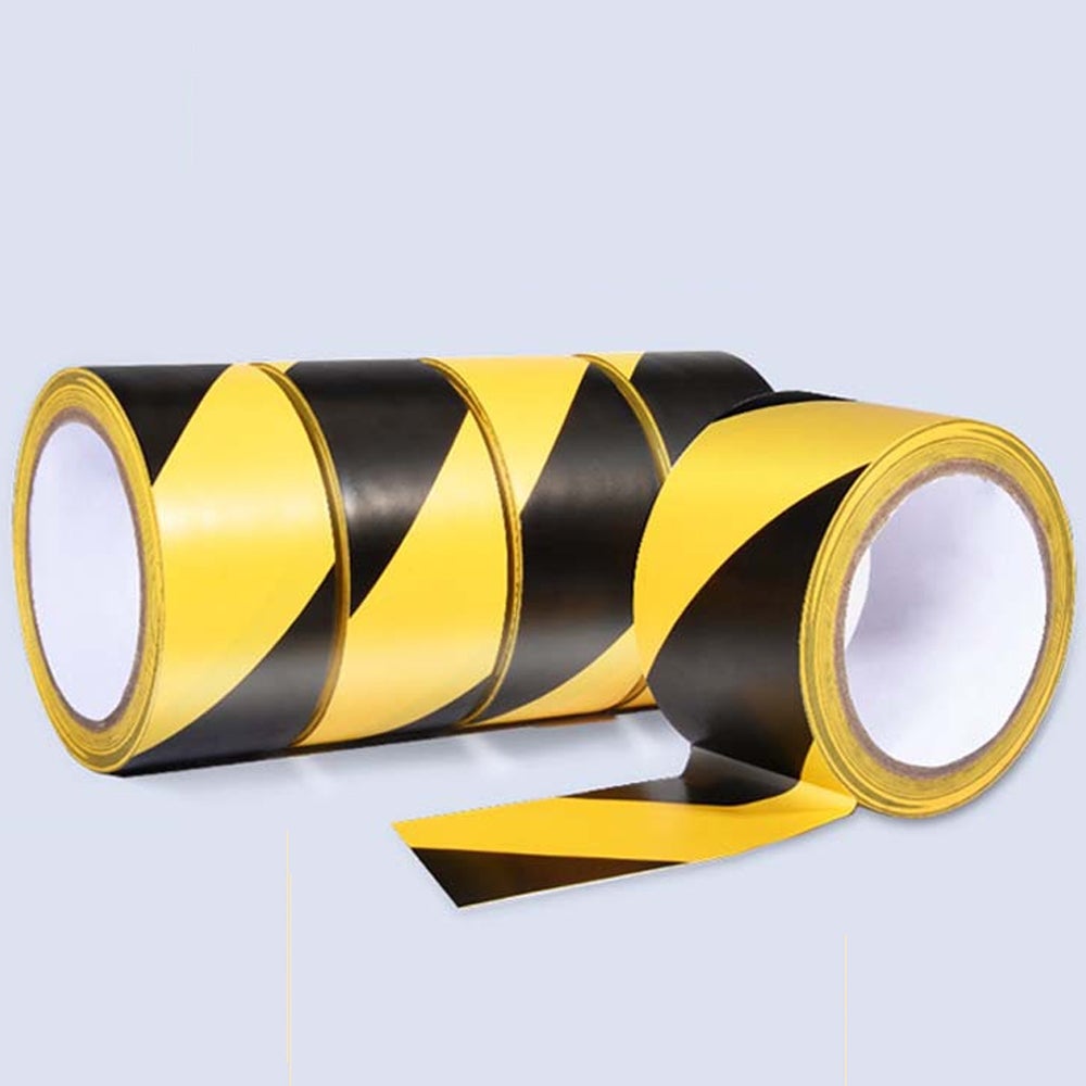 4 rolki taśmy winylowej 766 Czarny/żółty krzyż, 48 mm x 18 m