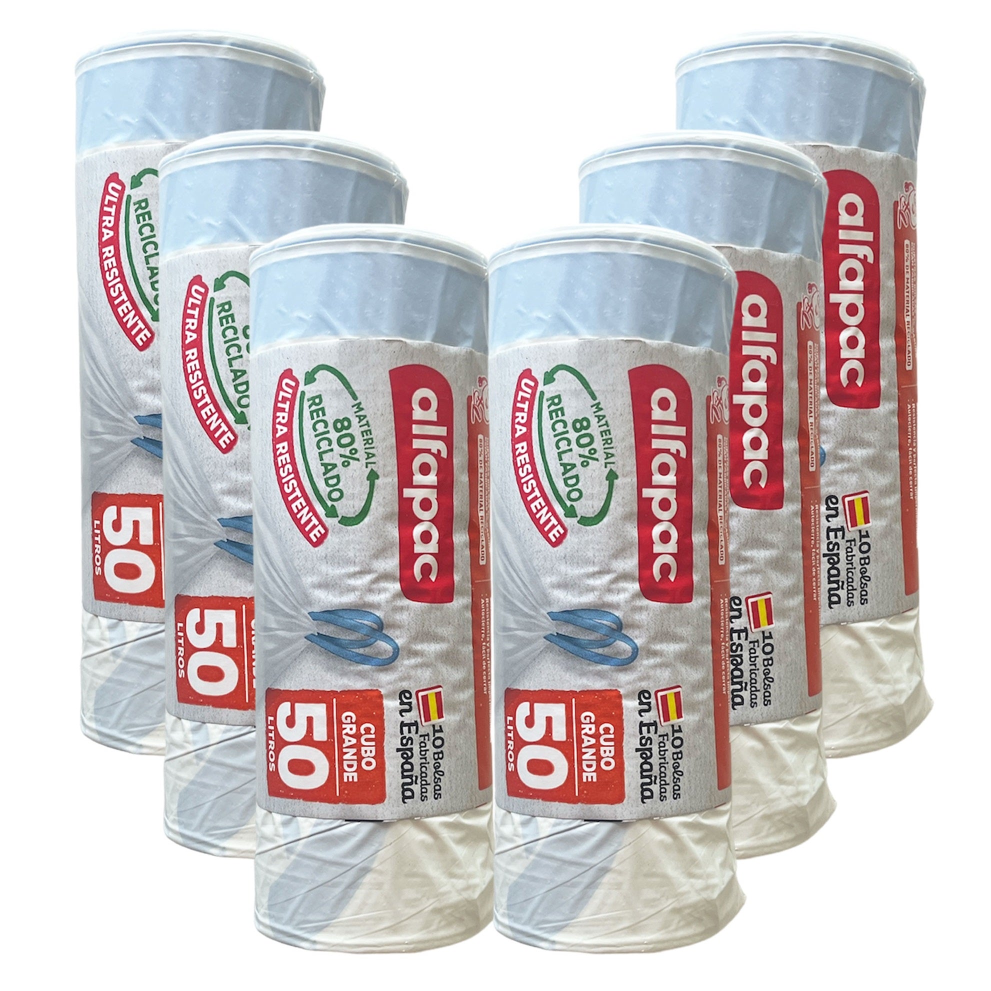 Sacchi Per Rifiuti TSP 60 L Riciclati - Rotolo Da 20 Pezzi, 25 µm, 100% Materiale Riciclato - Foto 2