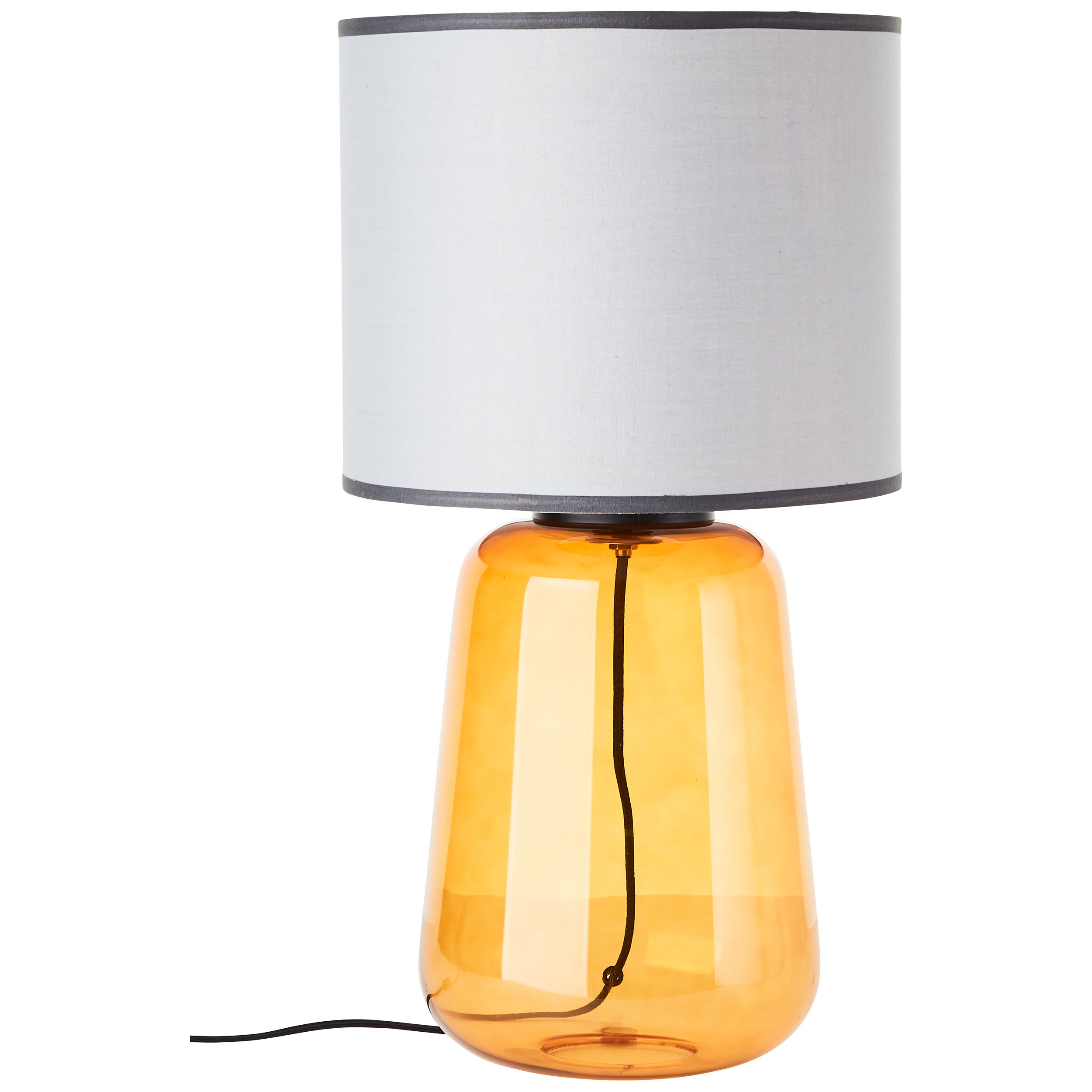 Brilliant Hydra lampa stołowa 56cm szare/żółte szkło/włóknina przełącznik 1x A60, E27, 60 W, pasuje do zwykłej żarówki (brak w zestawie) - 2