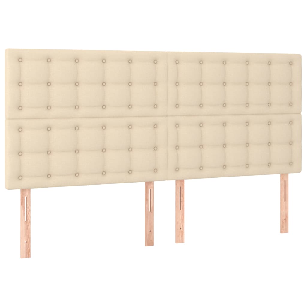 Cadre de lit sans matelas crème 160 x 200 cm tissu - 9