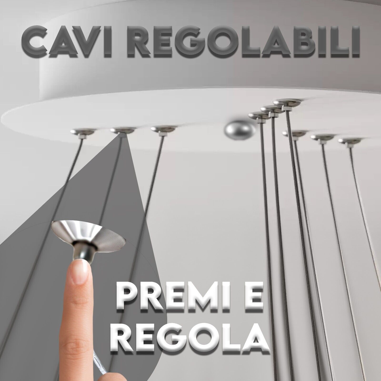 Maka Lampadario design LED a sospensione Moderno risparmio energia potente regolabile adattabile in ogni ambiente 6540lm 60x40x100 2 cerchi 60W 6500K - 5