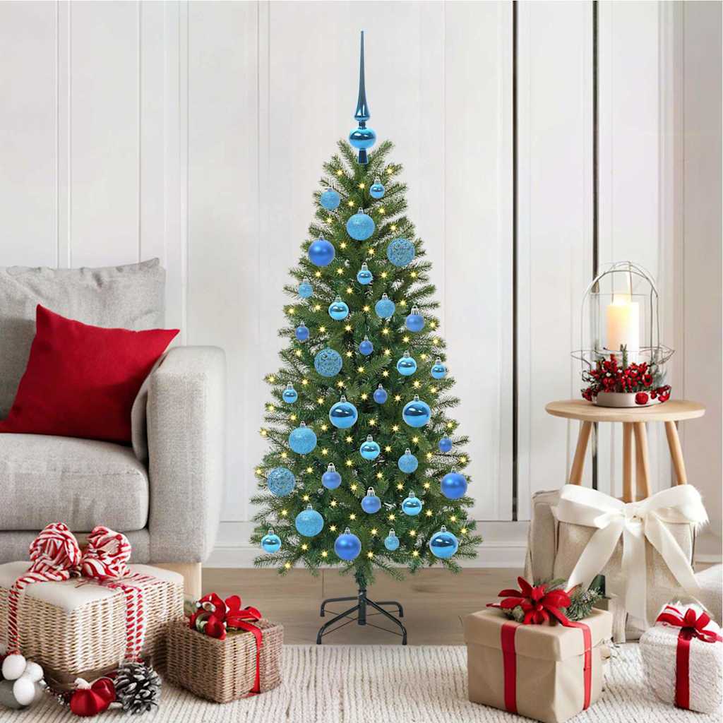 Sztuczna choinka z 150 diodami LED Zielony 120 cm PE i PVC