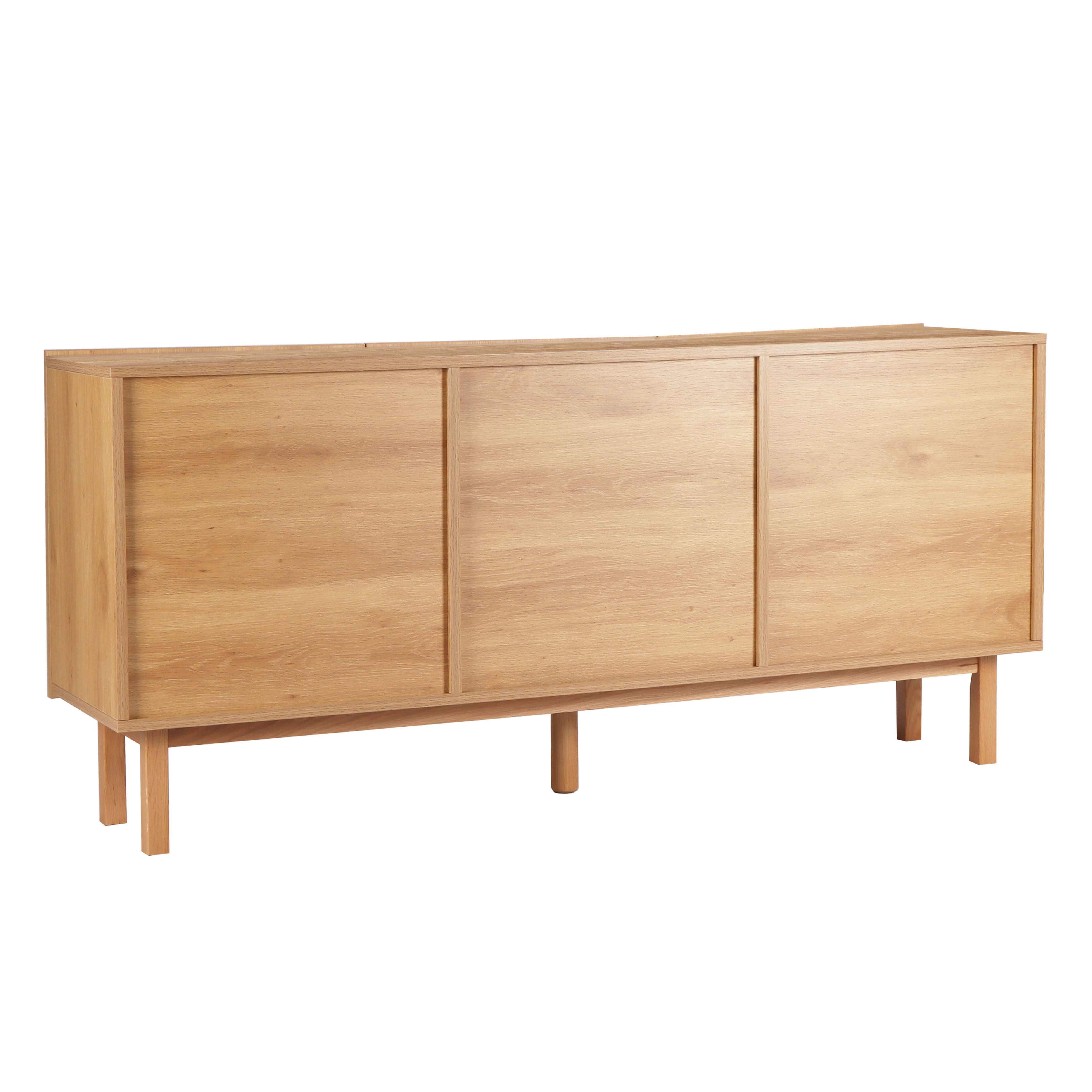 Buffet 3 portes en mélaminé 160 cm effet bois - 7