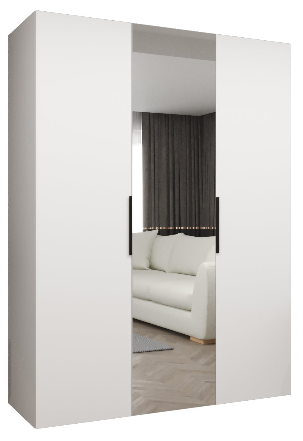 Szafa uchylna otwierana Marbella 2 150 x 52 x 202 cm biały + u. czarny Abiks Meble