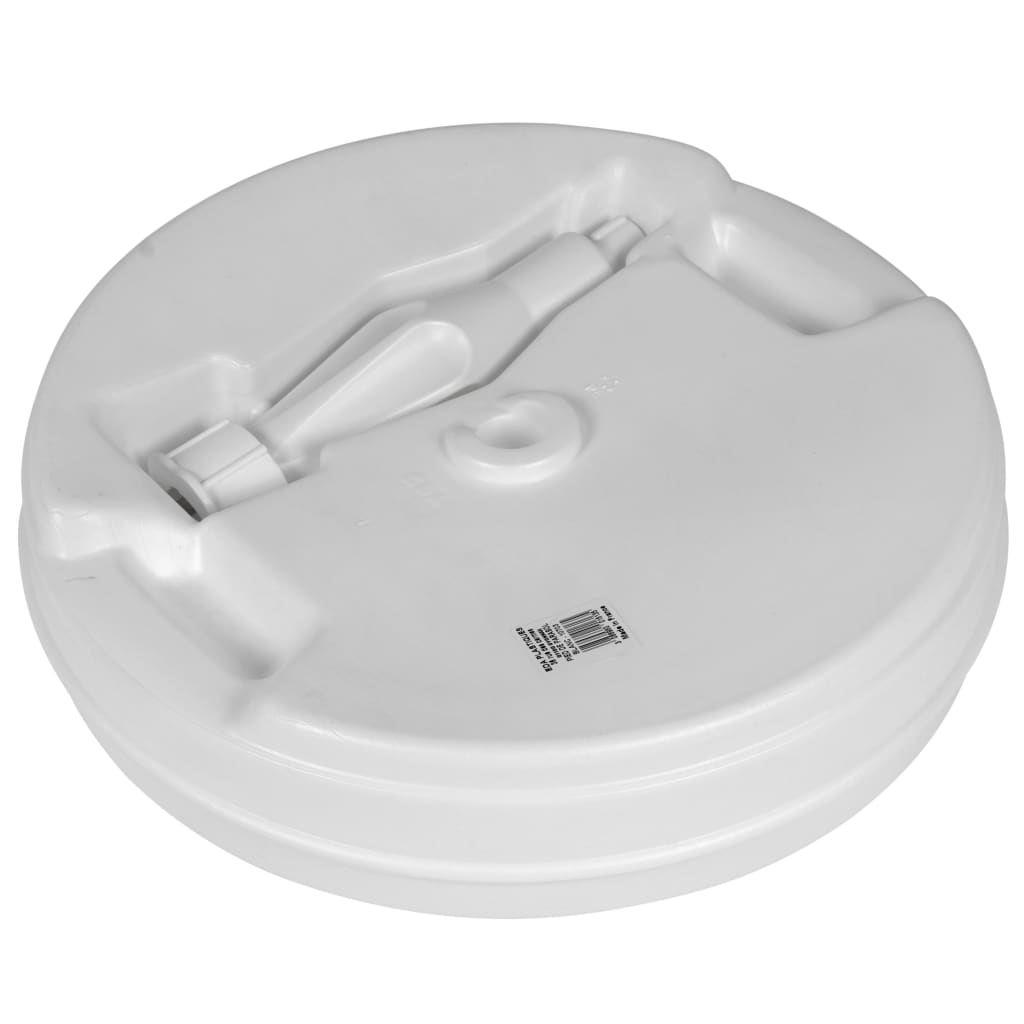 Pied de parasol rond en plastique à remplir 13 L - Blanc - Eda - 2