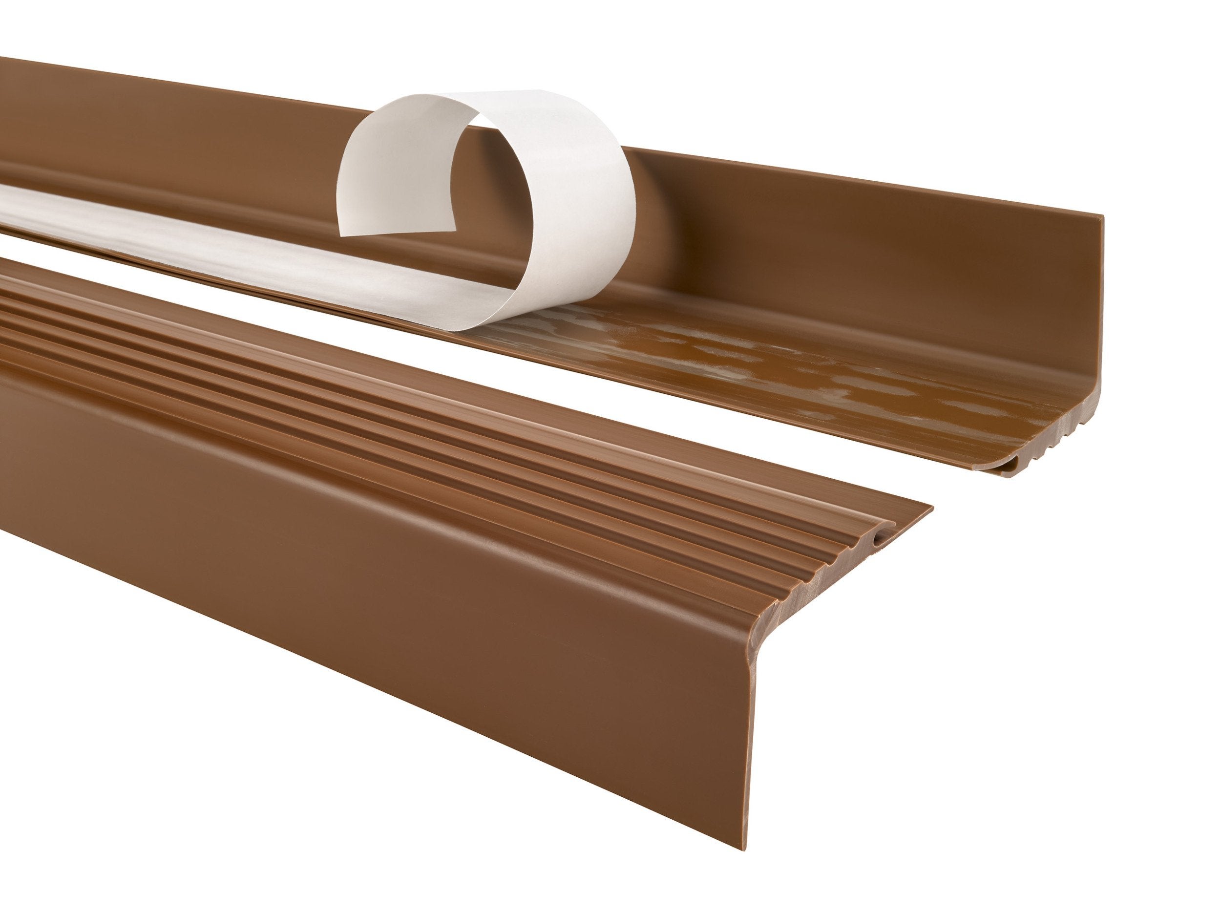 Profil schodowy 48x42 mm PVC na krawędzie stopni antypoślizgowy - 150 cm, brąz