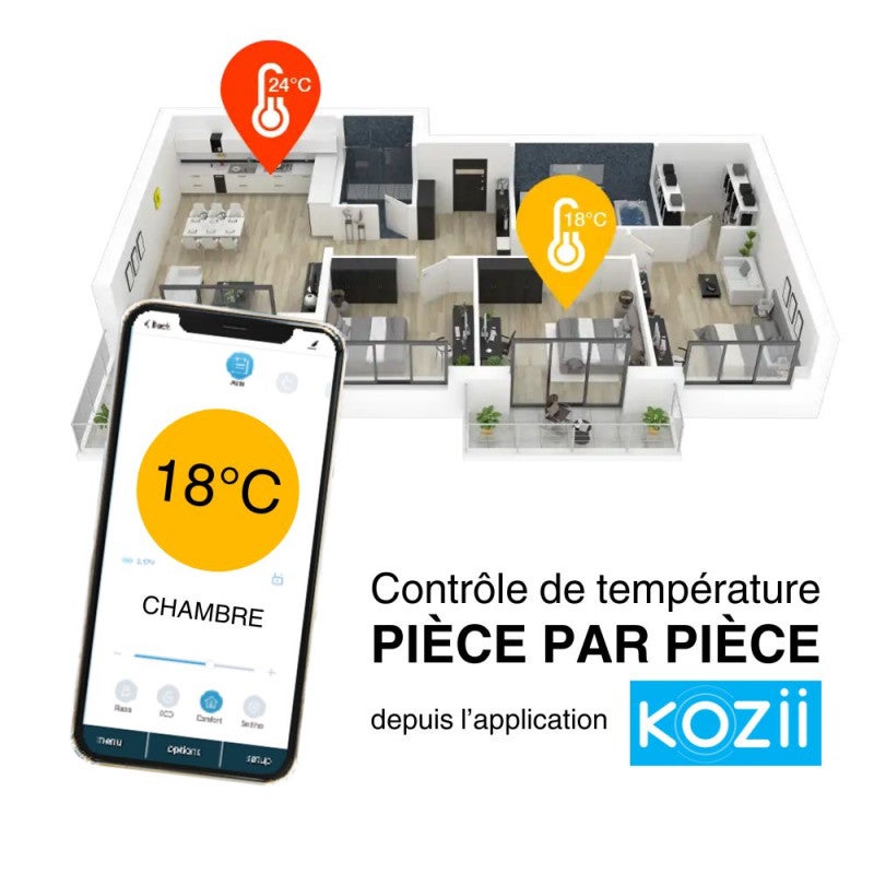 1x Thermostat connecté pour radiateur électrique (Boîtier de pilotage connecté) Xanlite - 5