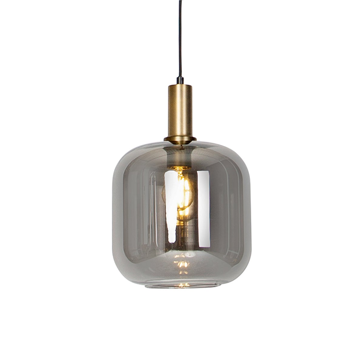 Qazqa designerski lampa wisząca z kloszem (1 punkt) - Zuzanna - szary, okrągły, max. 40w, kompatybilny z żarówką LED, e27, 25cm