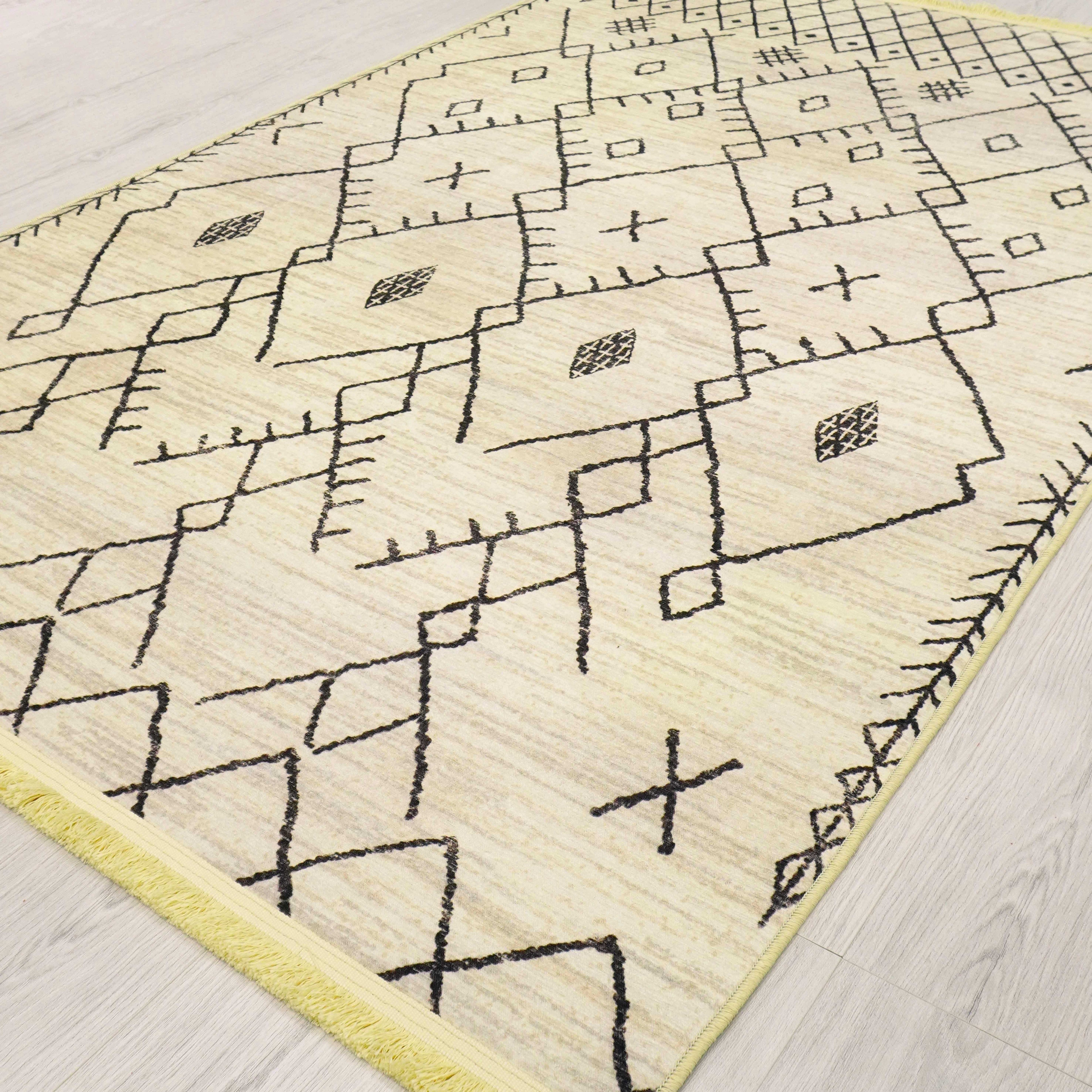 MODEMA - Tappeto lavabile in lavatrice, fondo antiscivolo, 80x120cm, 80x120cm, piedi del letto, camera da letto Stella - 5