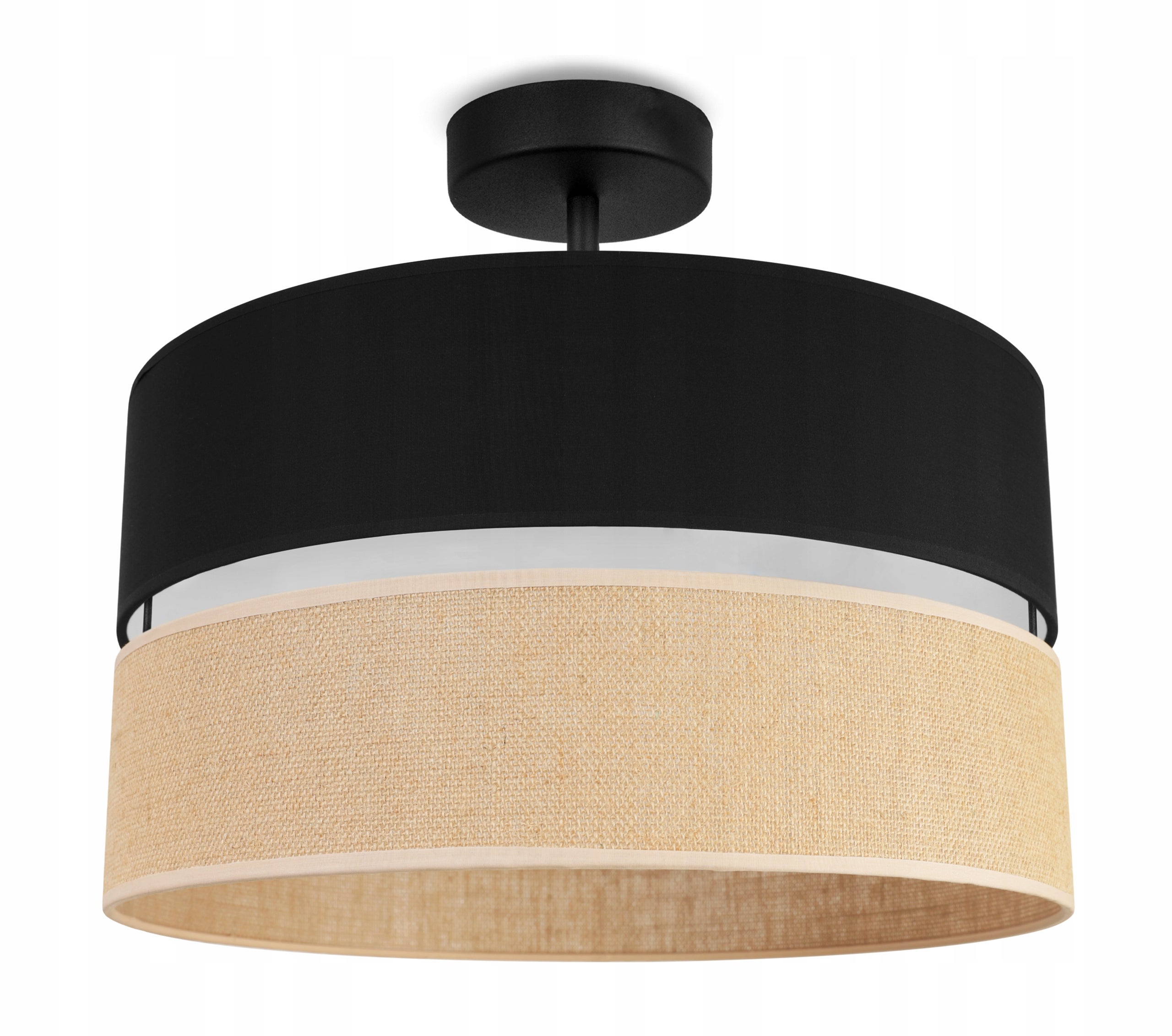 Lampa sufitowa plafon z abażurem juta 40 cm czarna Light Home LH