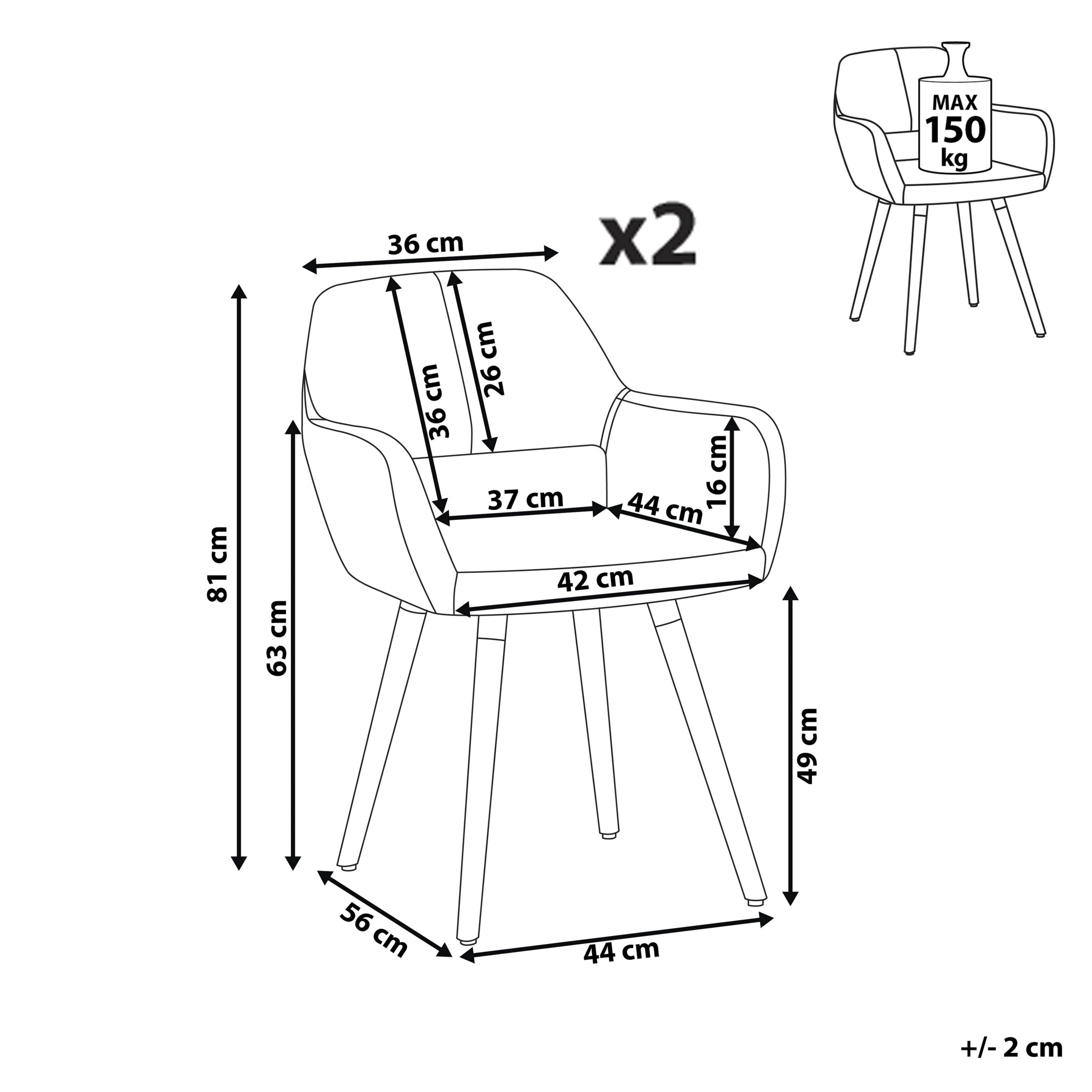Set di 2 sedie da pranzo CHICAGO Grigio chiaro - 3