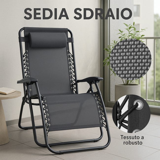 ML-Design Sedia A Sdraio Da Giardino Tessuto Oxford 600D Beige - Foto 7
