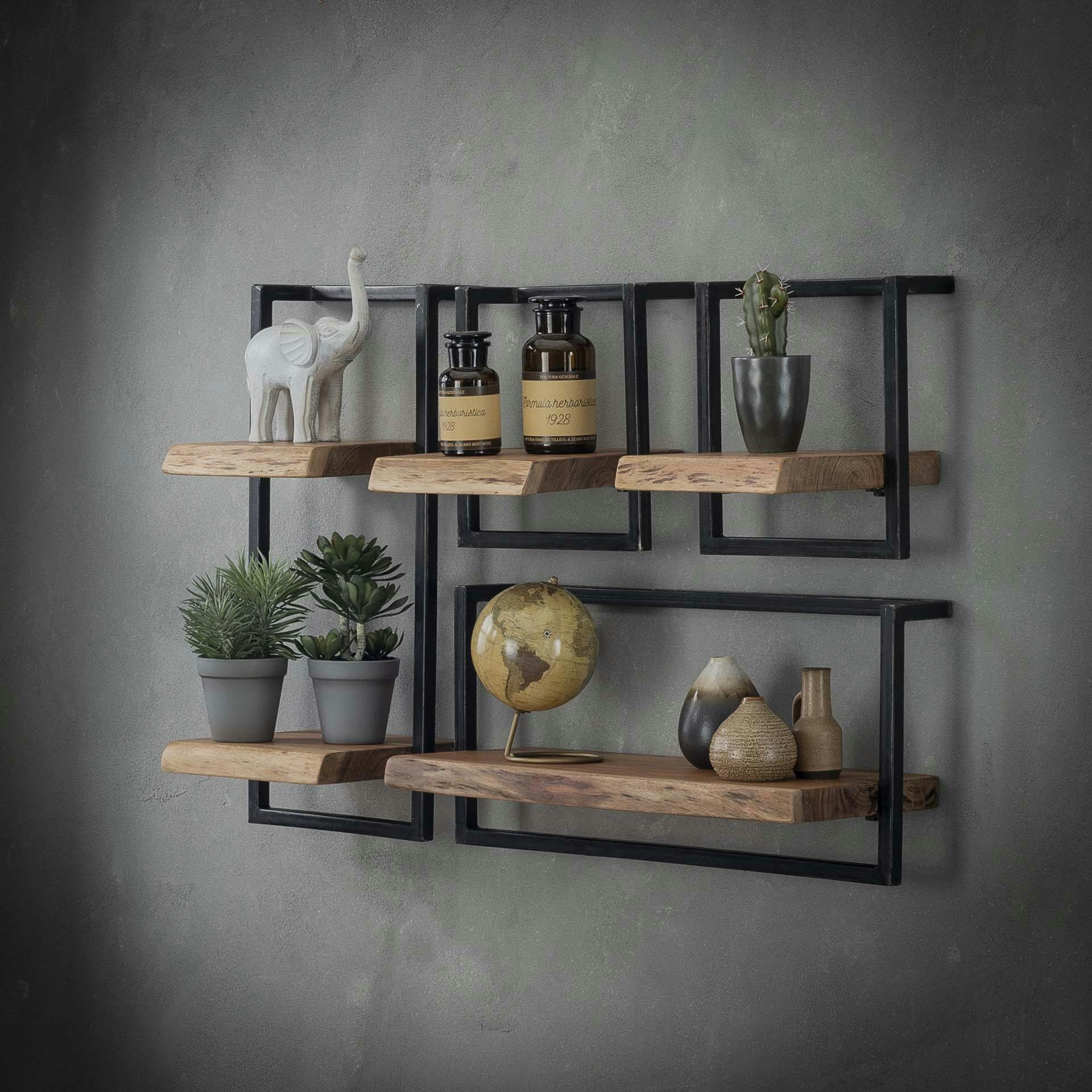 Etagère murale bois métal MELBOURNE - 5