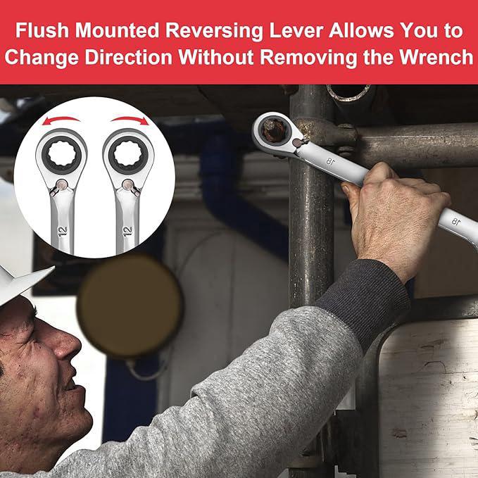 Jeu de 14 clés mixtes à double usage Jeu de 14 clés à cliquet à double usage - 3