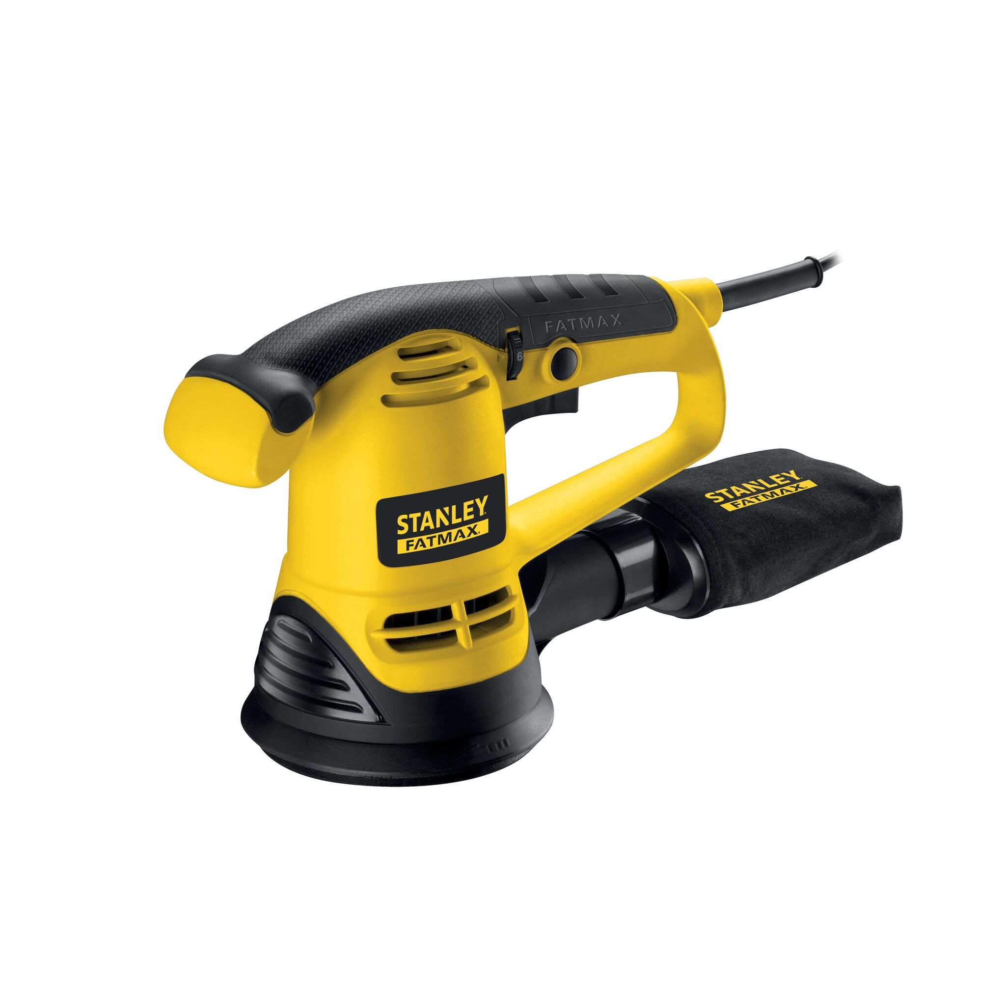 Ponceuse Excentrique Filaire STANLEY FATMAX FME440K-QS 480W 125 mm Vitesse Variable et Poignée Avant Revêtement Grip, Livré en Coffret de Transport - 2