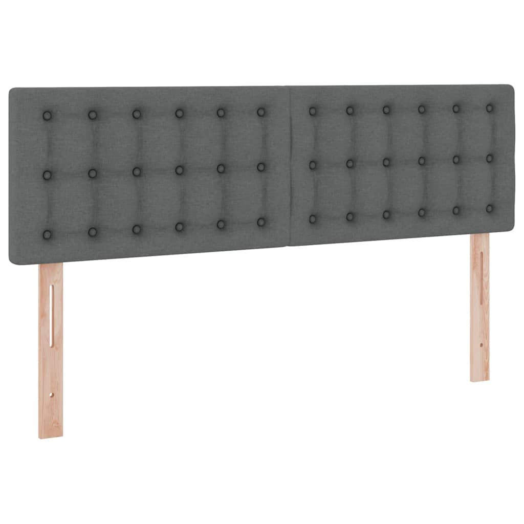 Lit avec rangement et matelas gris foncé 140 x 190 cm velours - 9