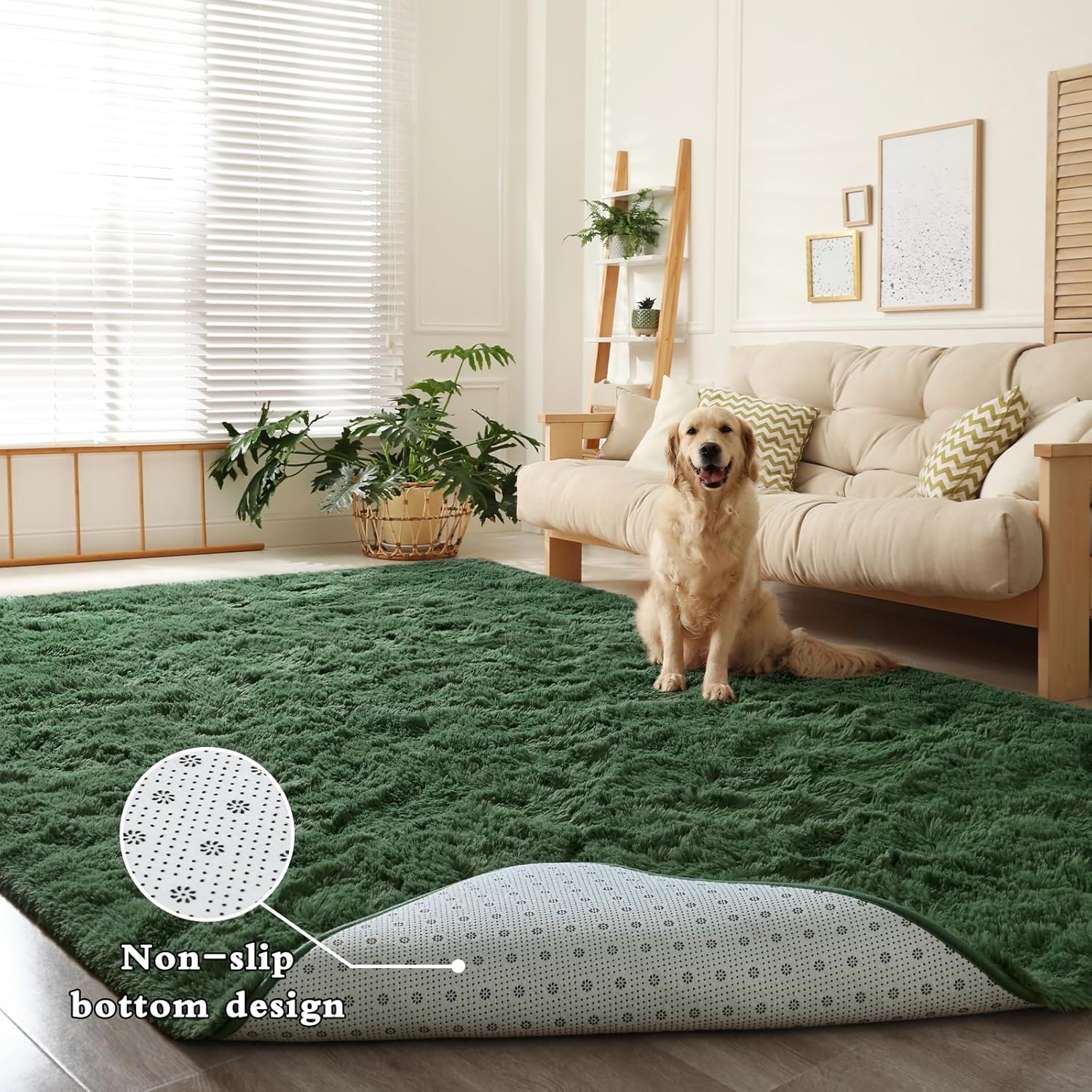 Tapis de chambre doux, adapté aux chambres et aux salons, 80*160 cm, doux et moelleux, antidérapant et lavable en machine, décoration intérieure - 4