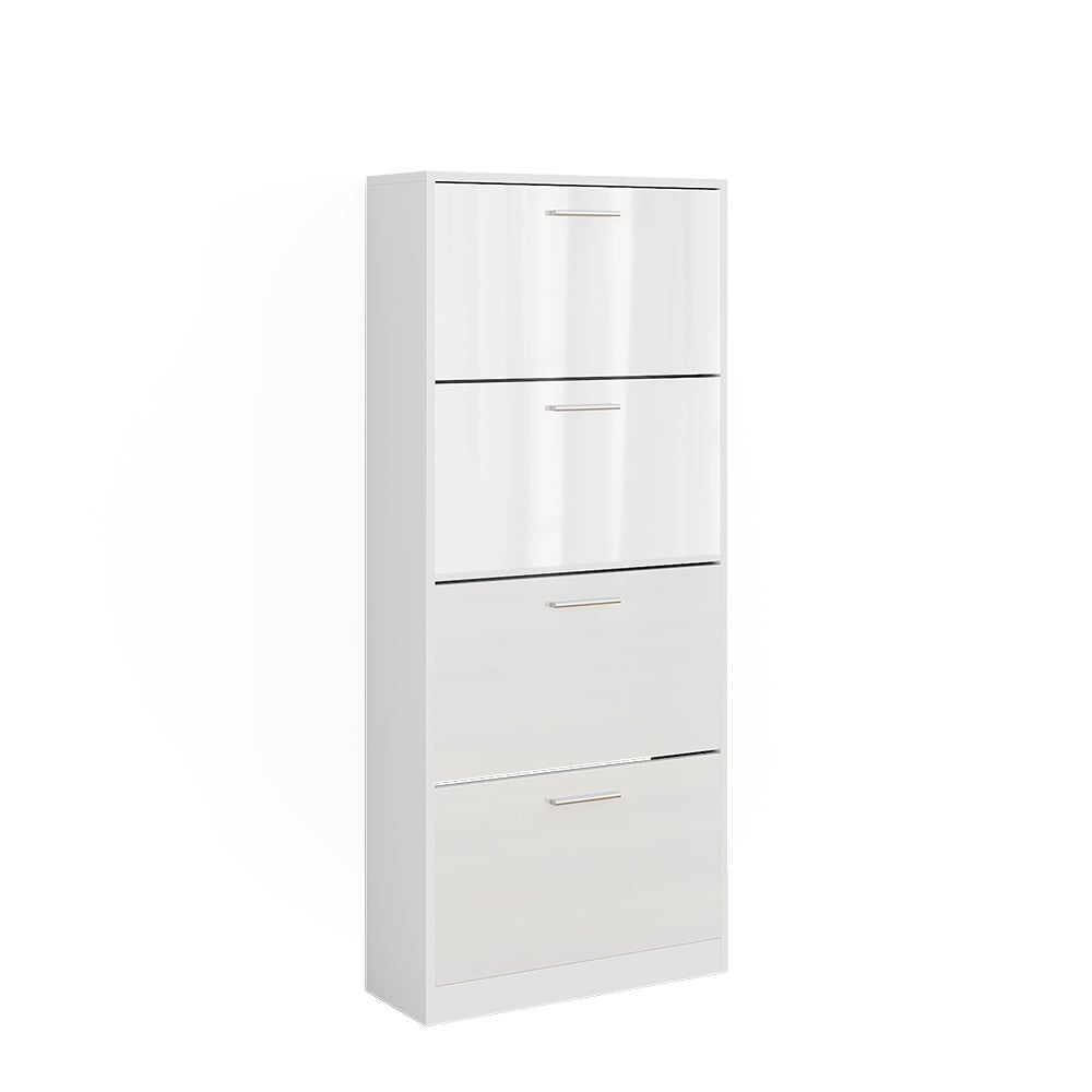 Vicco Wywrotka do butów Gizmo, Biały/biały wysoki połysk, 59 x 137 cm z 4 przegrodami