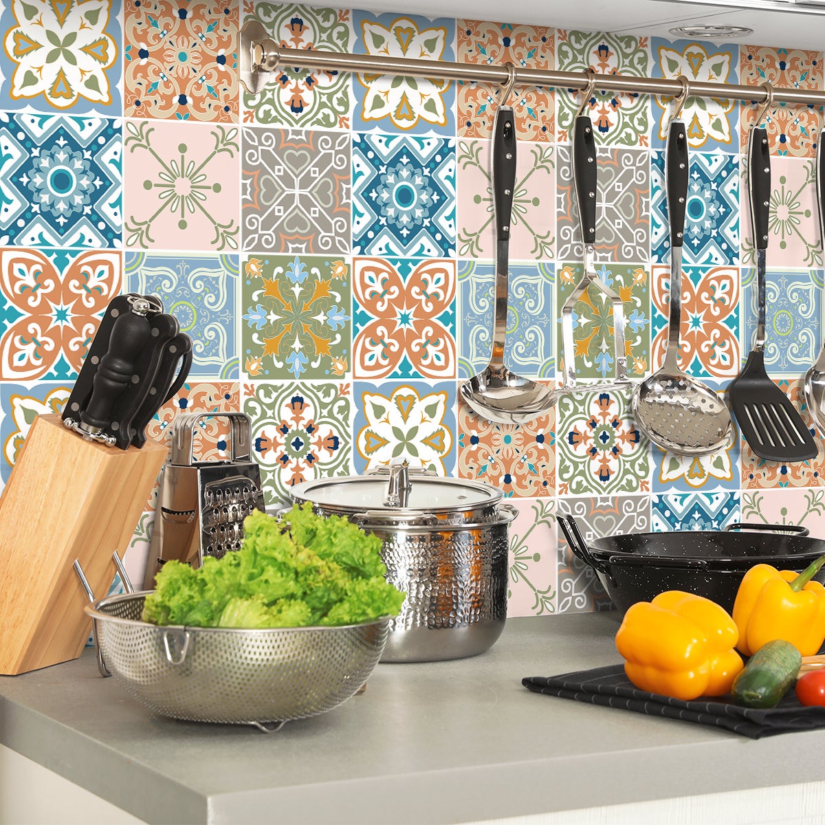 9 vinilos azulejos vicito - adhesivo de pared - revestimiento sticker mural decorativo - 9stickers20x20cm