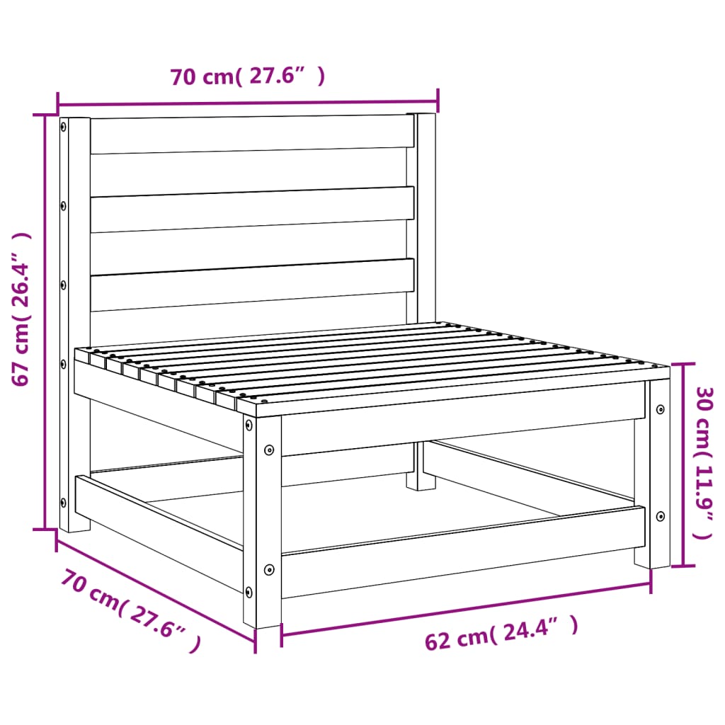 Maison Exclusive - Canapés de jardin cire marron 2 pcs bois de pin massif - 9