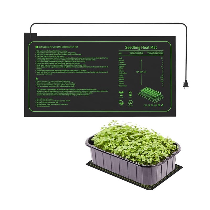 Mata grzewcza do sadzonek do siewu nasion, wodoodporna mata grzewcza 25 x 52 cm do kiełkowania roślin hydroponicznych