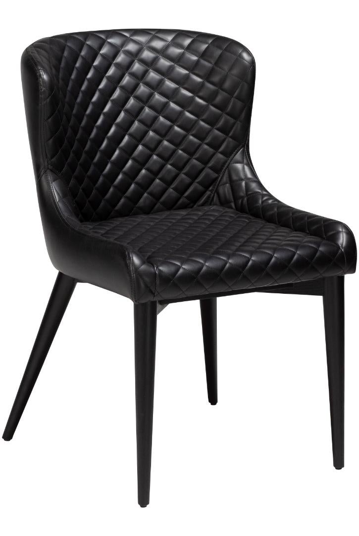 Vetro Dan-Form krzesło stołowe PU skóra sztuczna czarny.