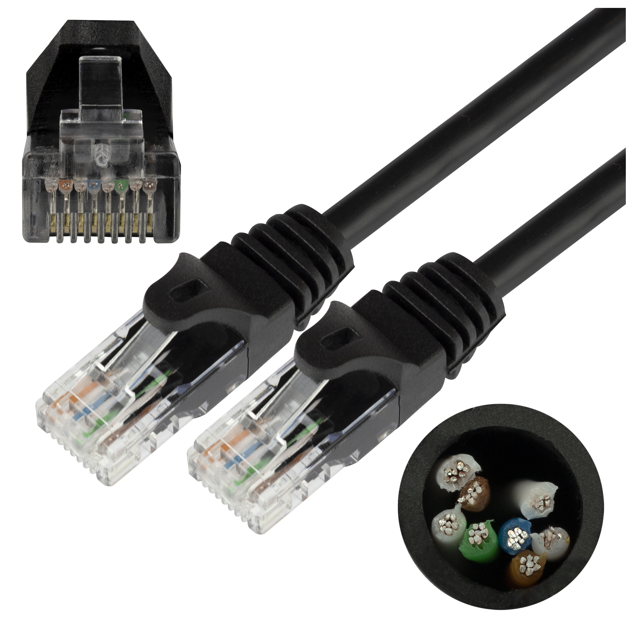 NEKU Kabel Patchcord UTP 5E sieciowy czarny 1,5m