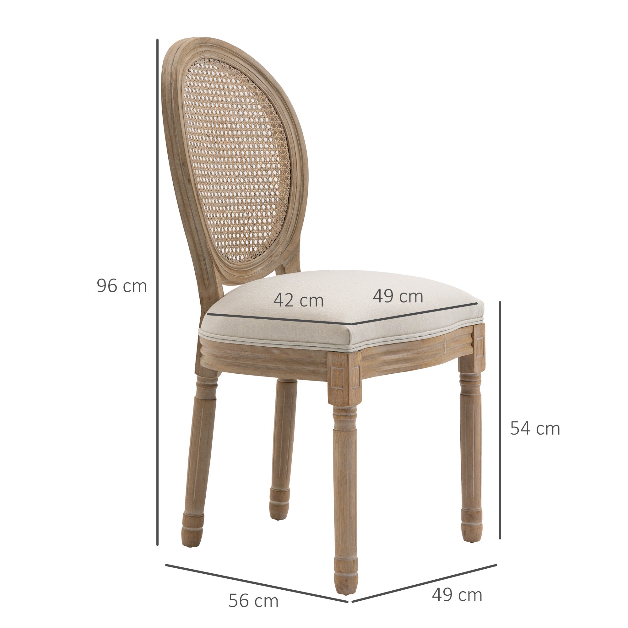 Chaise de salle à manger tissu polyester 2 places HOMCOM - 3