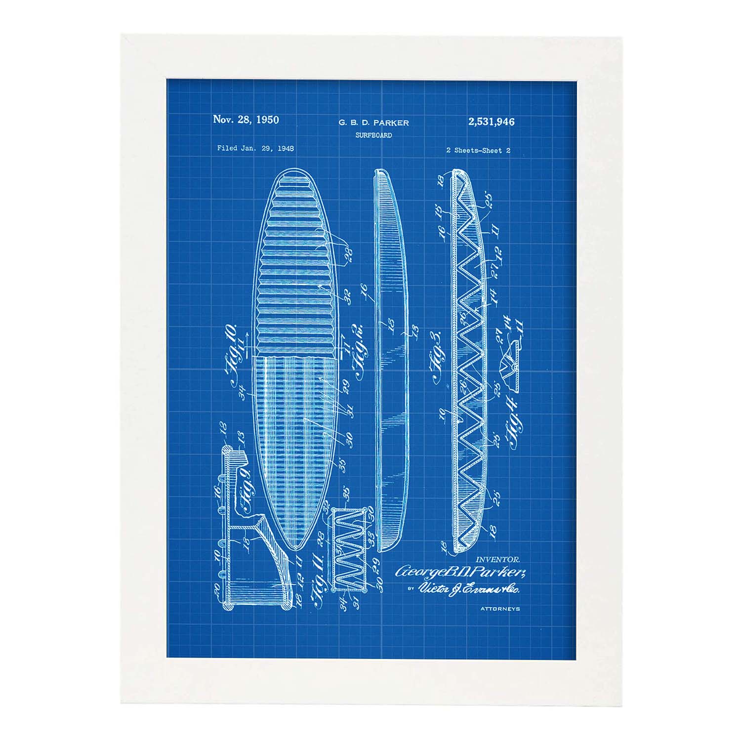 Poster con patente de tabla de . lámina con diseño de patente antigua marco negro - a3