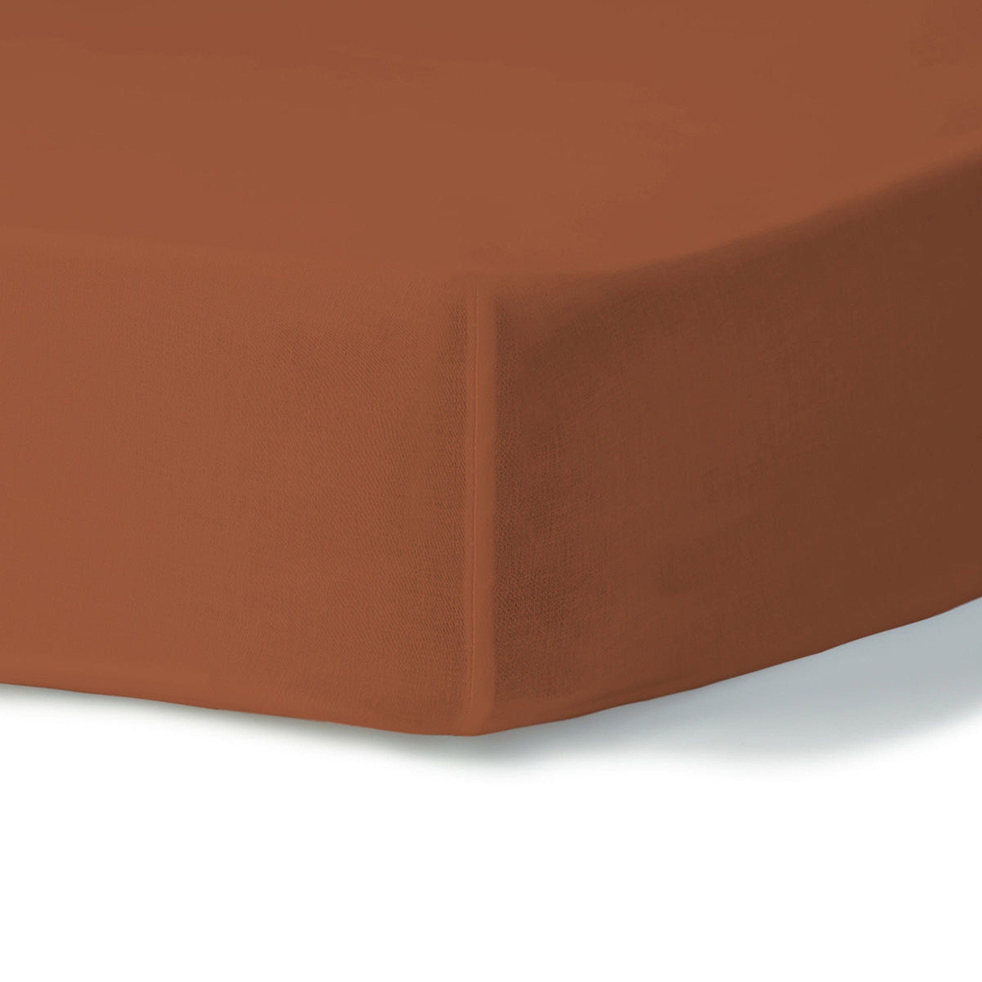 Drap housse 140x200x30 percale de coton rouge toscane | Leroy Merlin